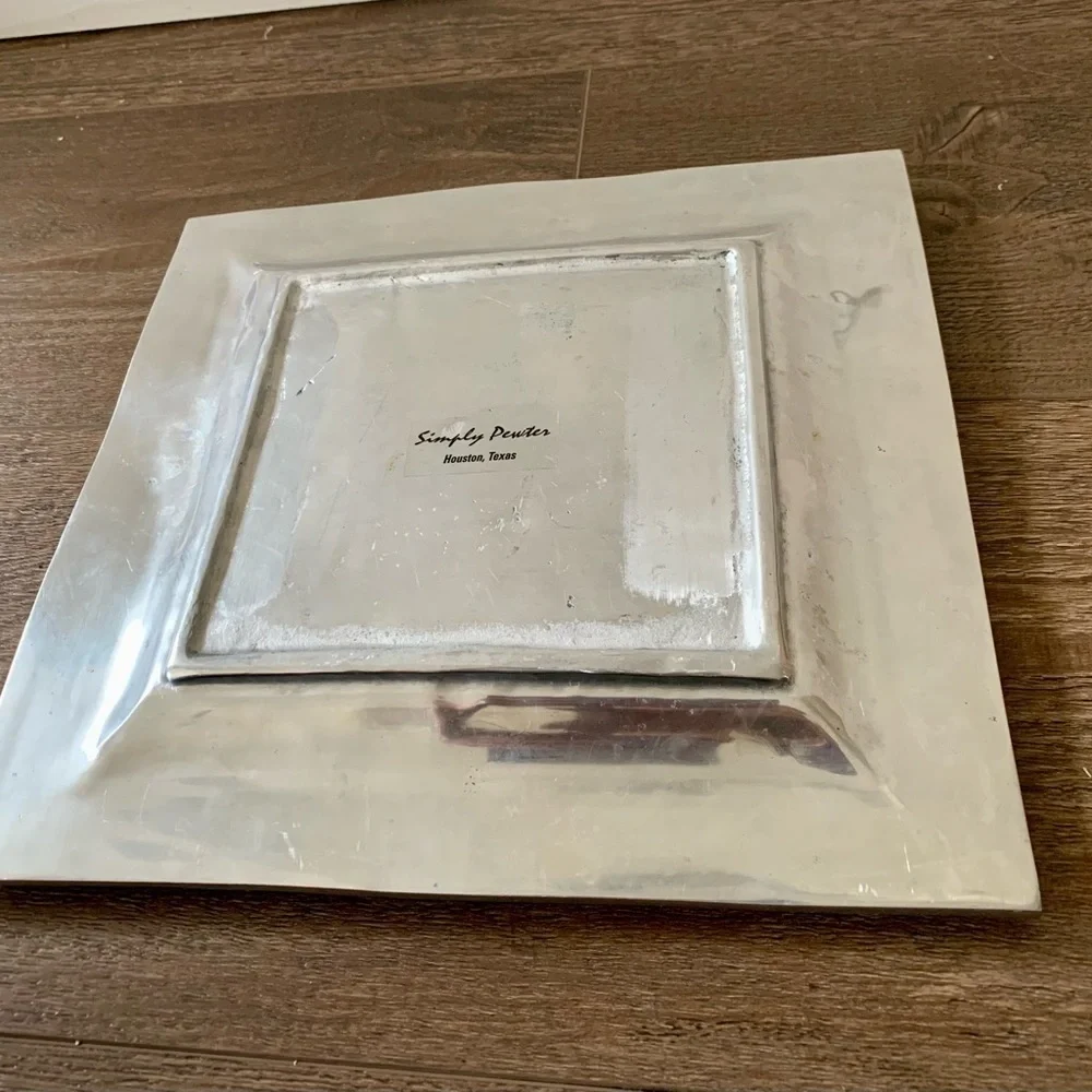 Simply Pewter Metal Serving Tray In Golf Motif 12/12”